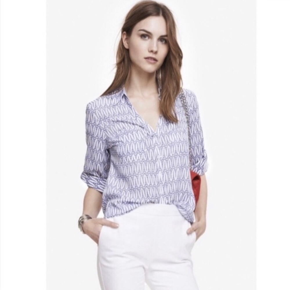 Express Portofino “Eiffel Tower” Print Button Dow… - image 3